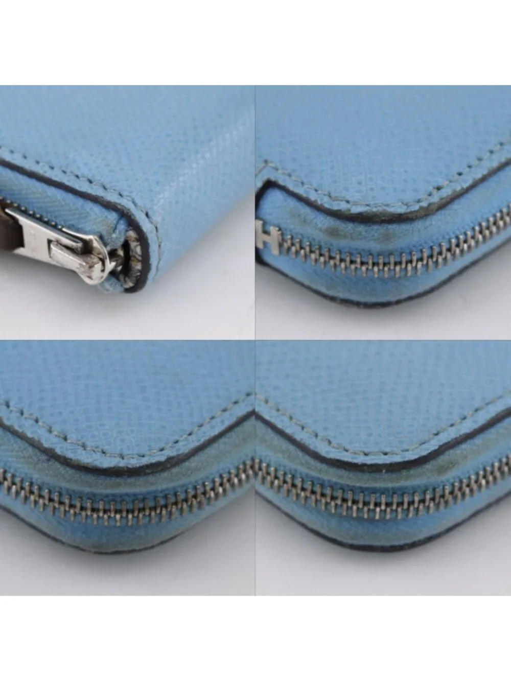 Hermes Compact Silk in Veau Light Blue Coin Case